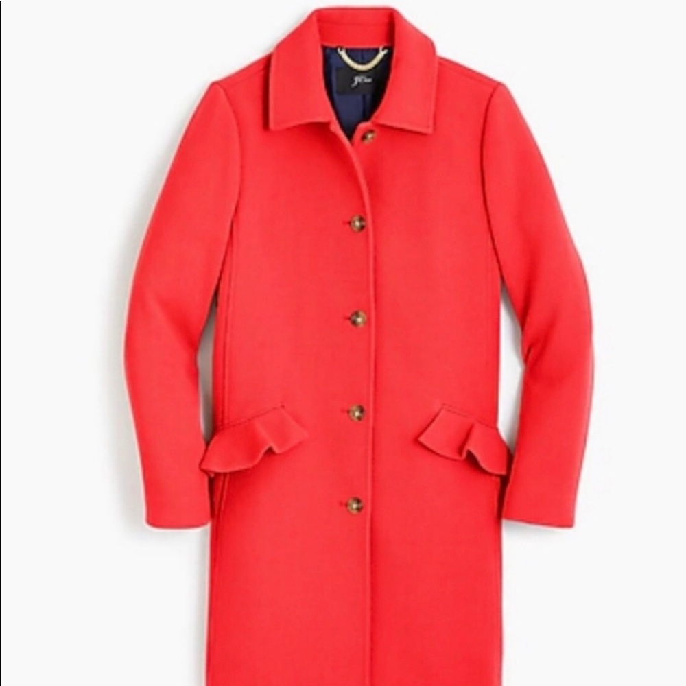 (NWT) J.Crew Italian Wool Coat with ruffle pockets